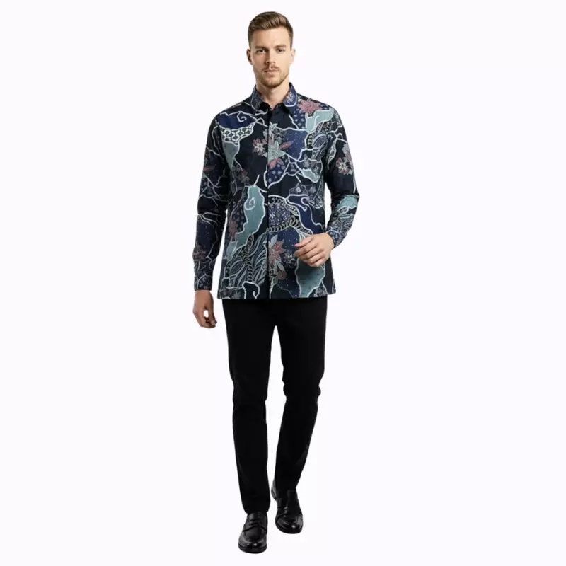  Kemeja Batik Pria - Bhatara Batik Zafran - Atasan Kemeja Batik Lengan Panjang