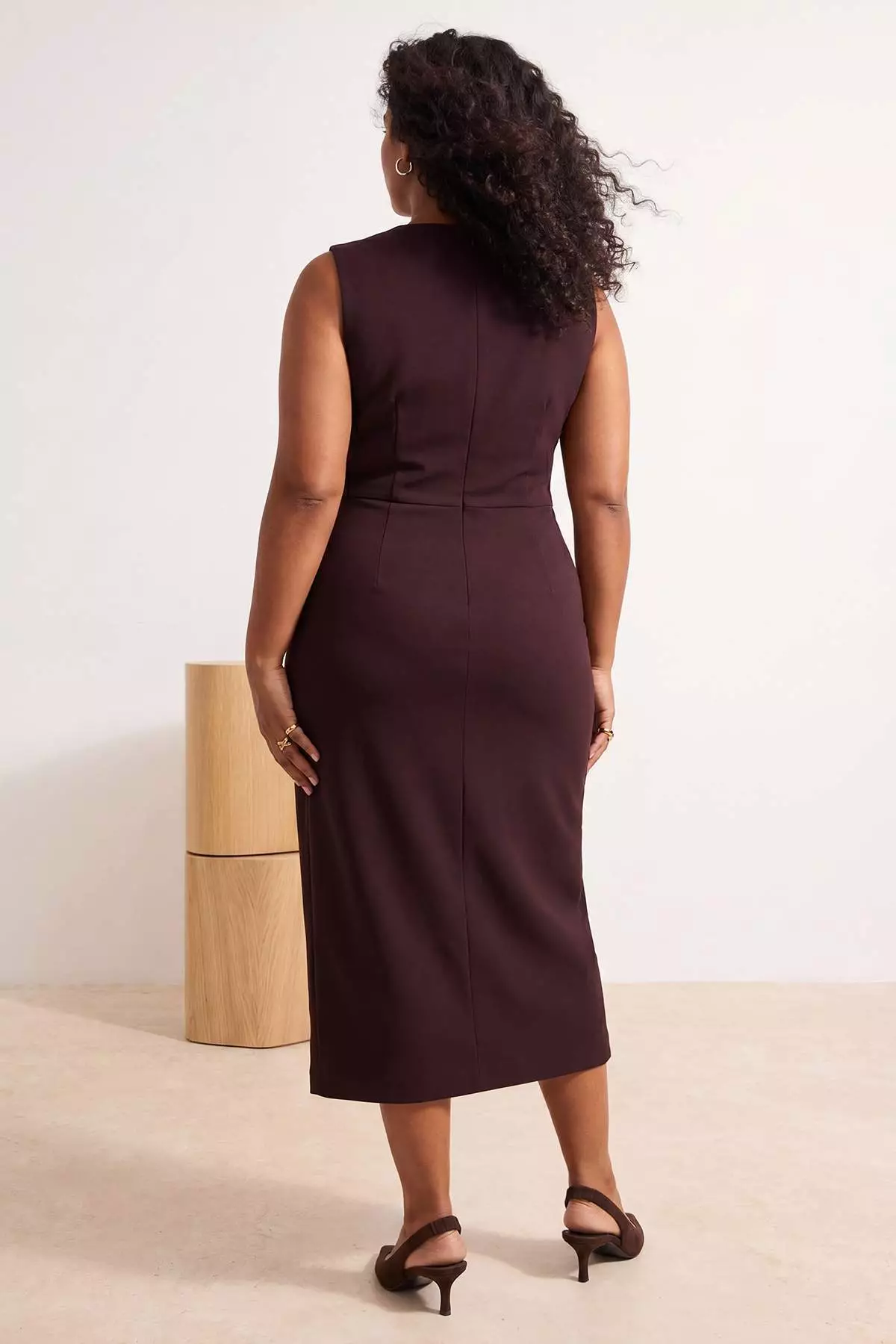 Brown Woven Plus Size Dress Tbbaw26Ah00094