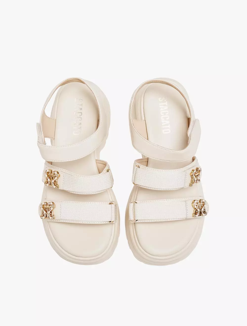 Staccato A5257-018 Women's Sandal Wedges - Beige