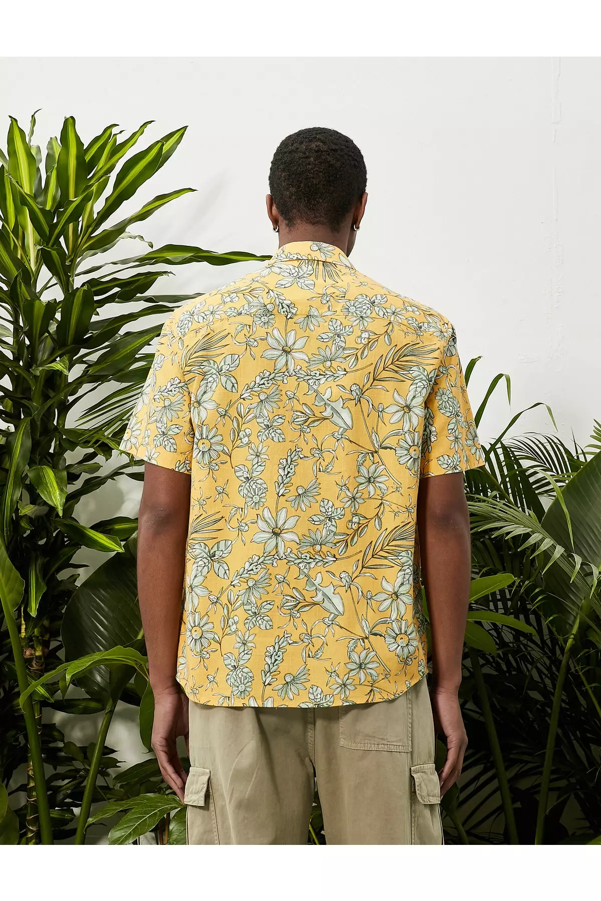 yellow pattern shirt