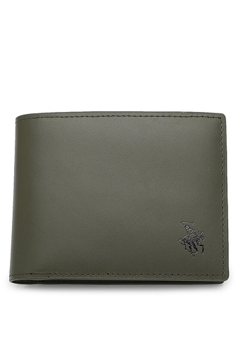 Swiss Polo green Genuine Leather RFID Short Wallet 74368AC6ADE077GS_1