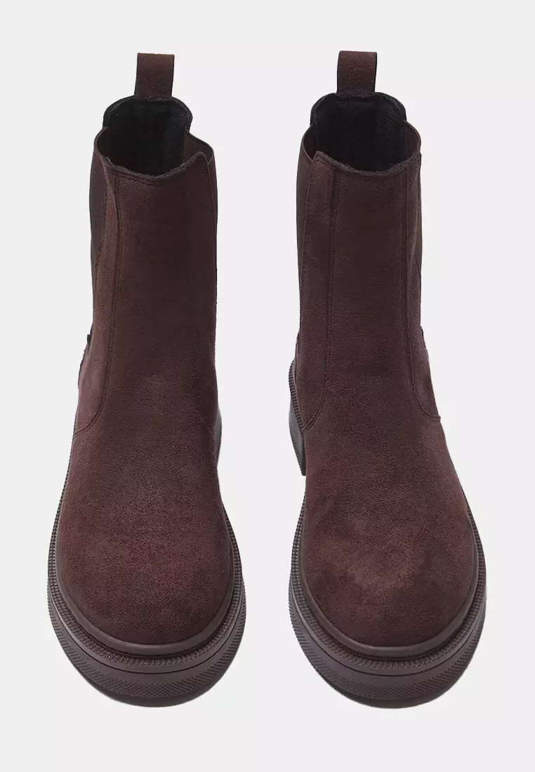 Suede Flat Sole Chelsea Boots