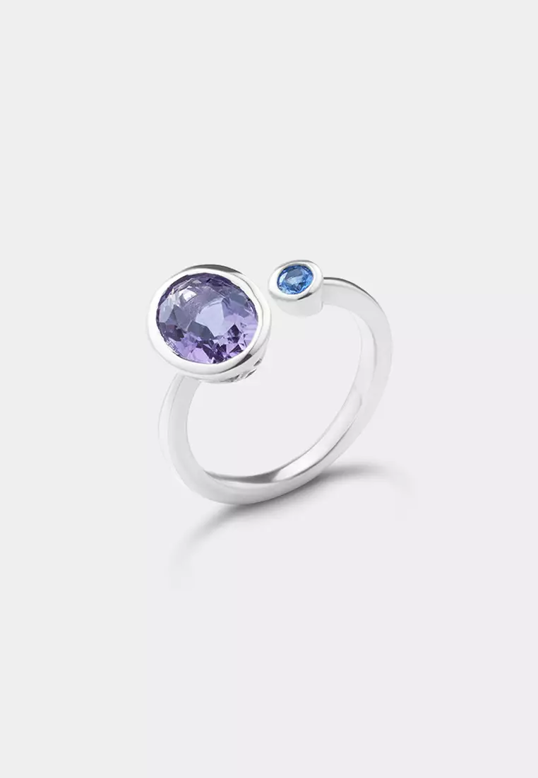 Glow Amethyst Open Ring