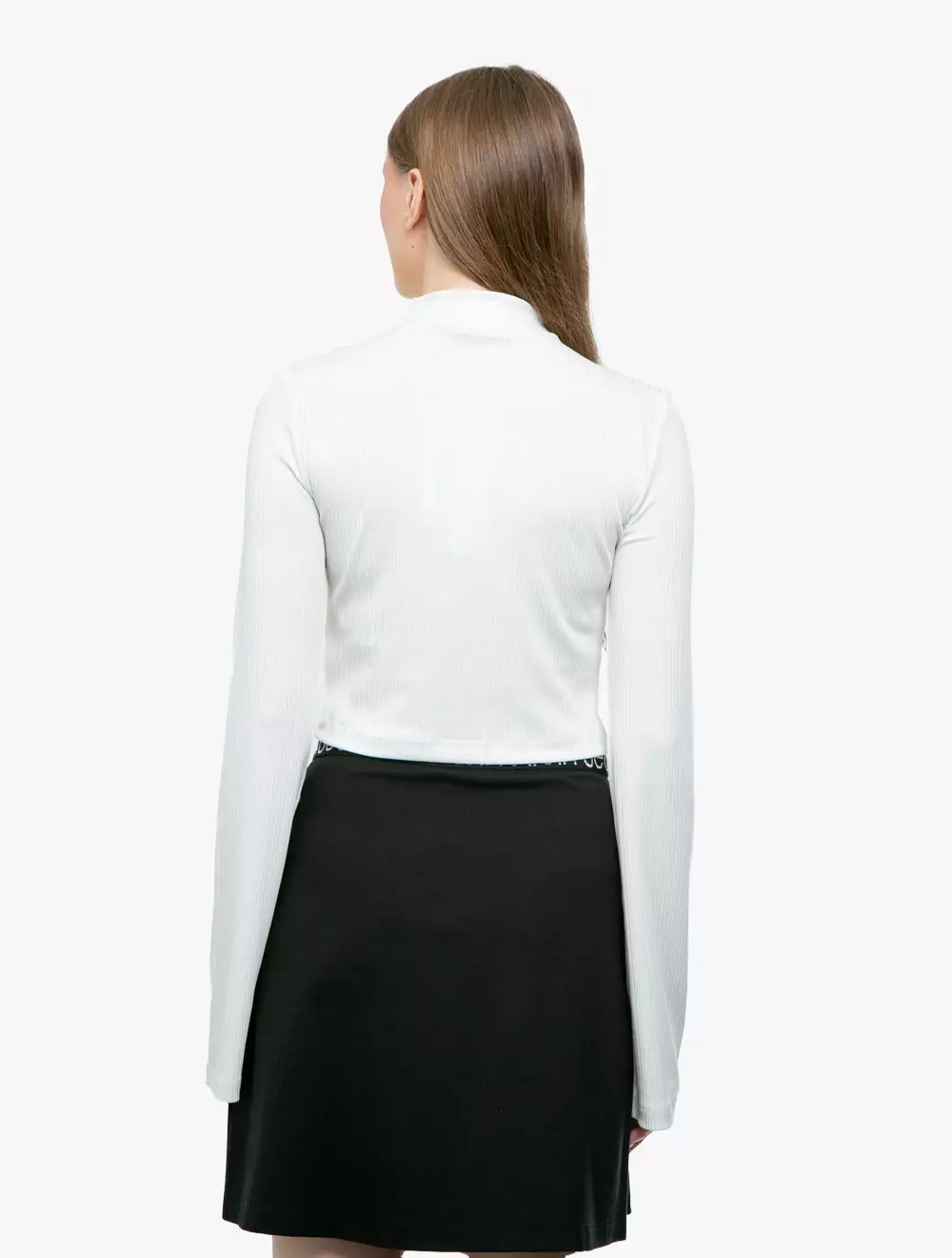 CALVIN KLEIN JEANS - RIB HIGH NECK T-SHIRT - White - white