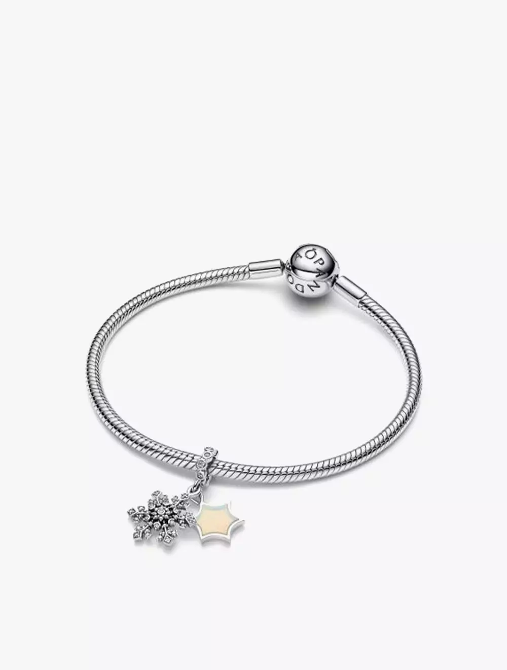 Jual PANDORA Snowflake and Star Sterling Silver Double Dangle with ...