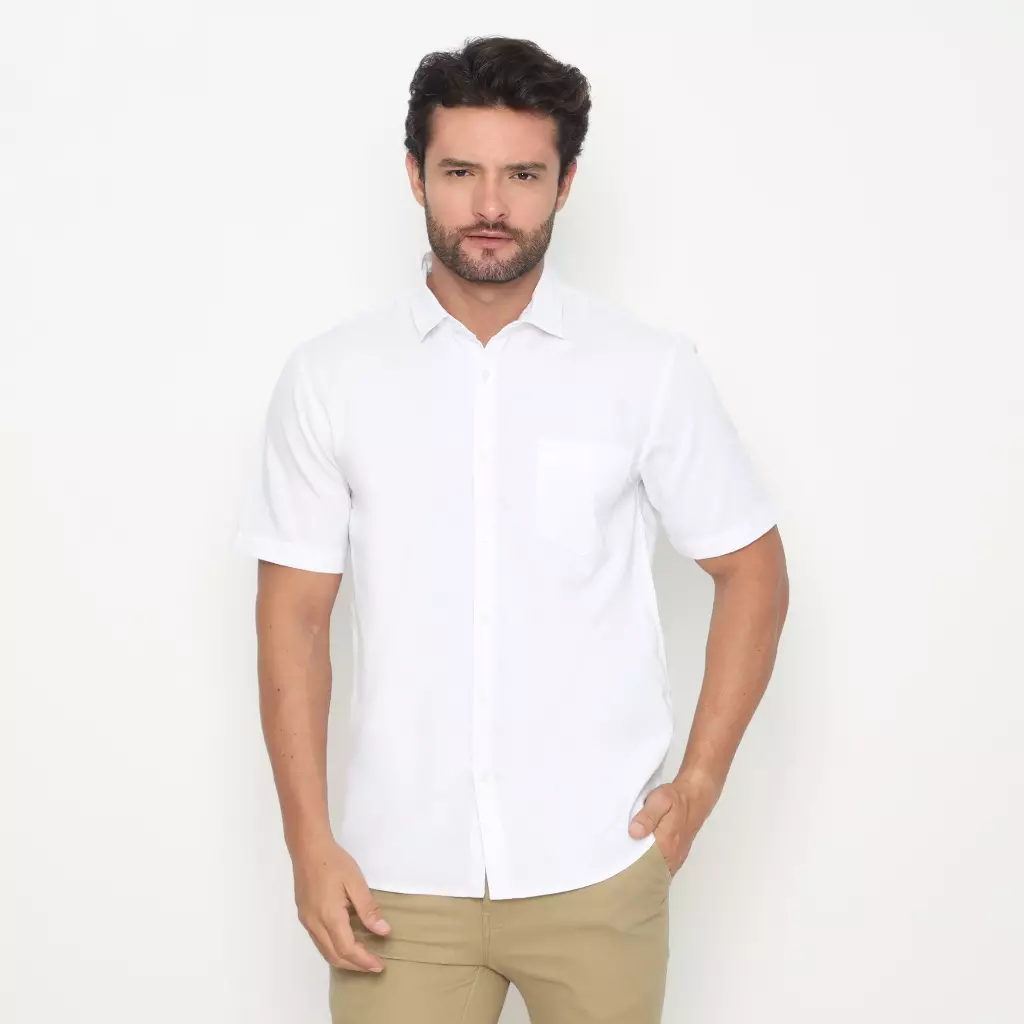 AMK Kemeja Pria Lengan Pendek SHS Orlando S/S White