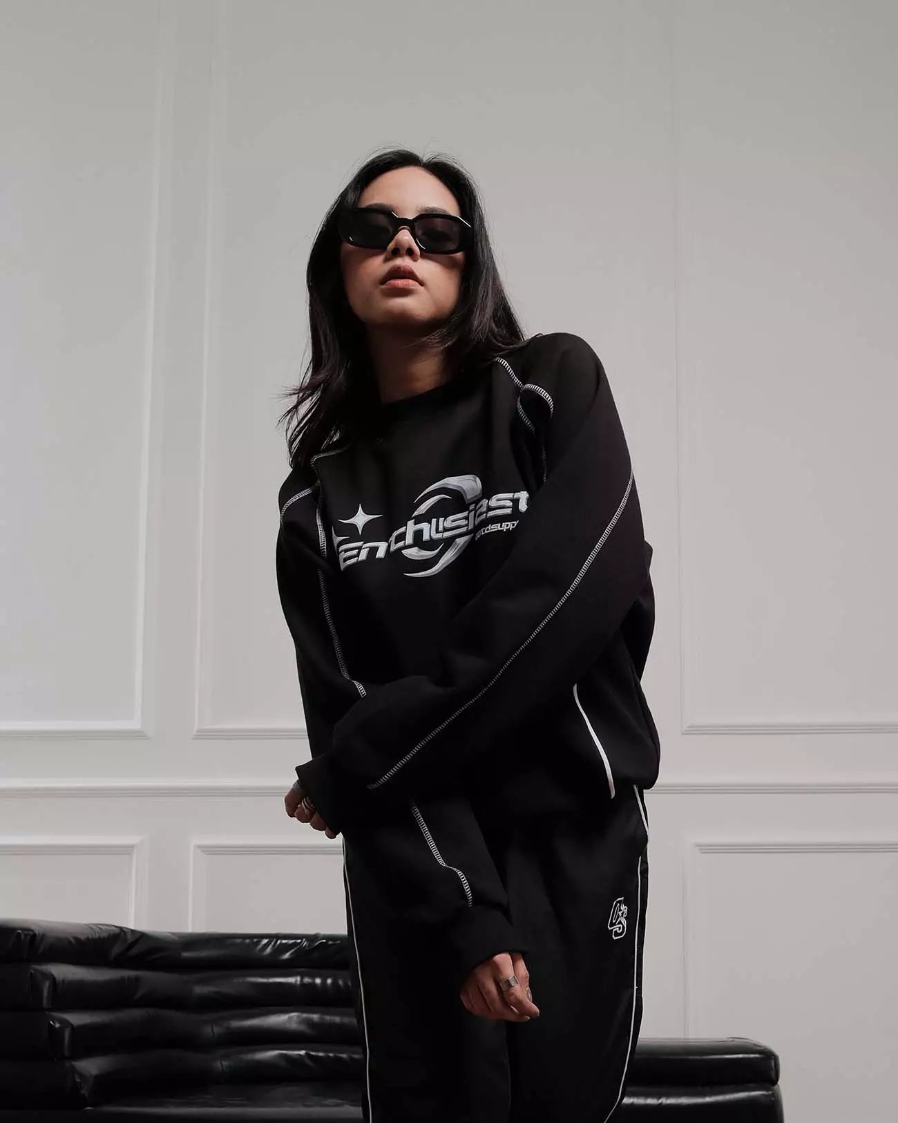 OOTDSUPPLY Crewneck Astral Stitch Black | Sweater Pria & Wanita CNSTITCH003