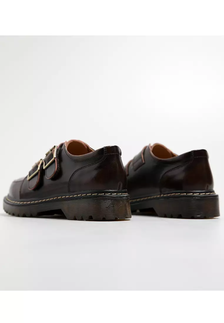 3.5CM Leather Monk Strap Shoes MZ2229-1