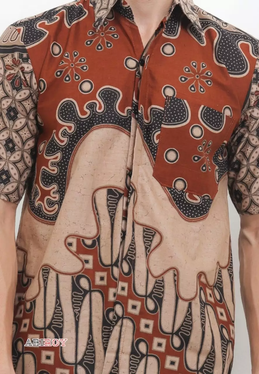 Ardiwangsa Bata Kemeja Batik Pria Premium Slimfit Lengan Pendek NLN