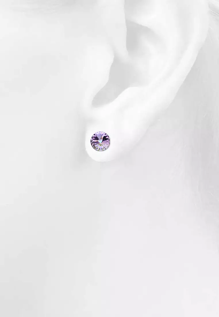 Krystal Dream Earrings Embellished with SWAROVSKI® crystals-White Gold/Vitrail Light