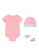 converse pink Converse Girl Newborn's Classic Chuck Taylor Patch Bodysuit, Socks and Cap Set (0 - 6 Months) - Arctic Punch C6D96KA7D384EBGS_2