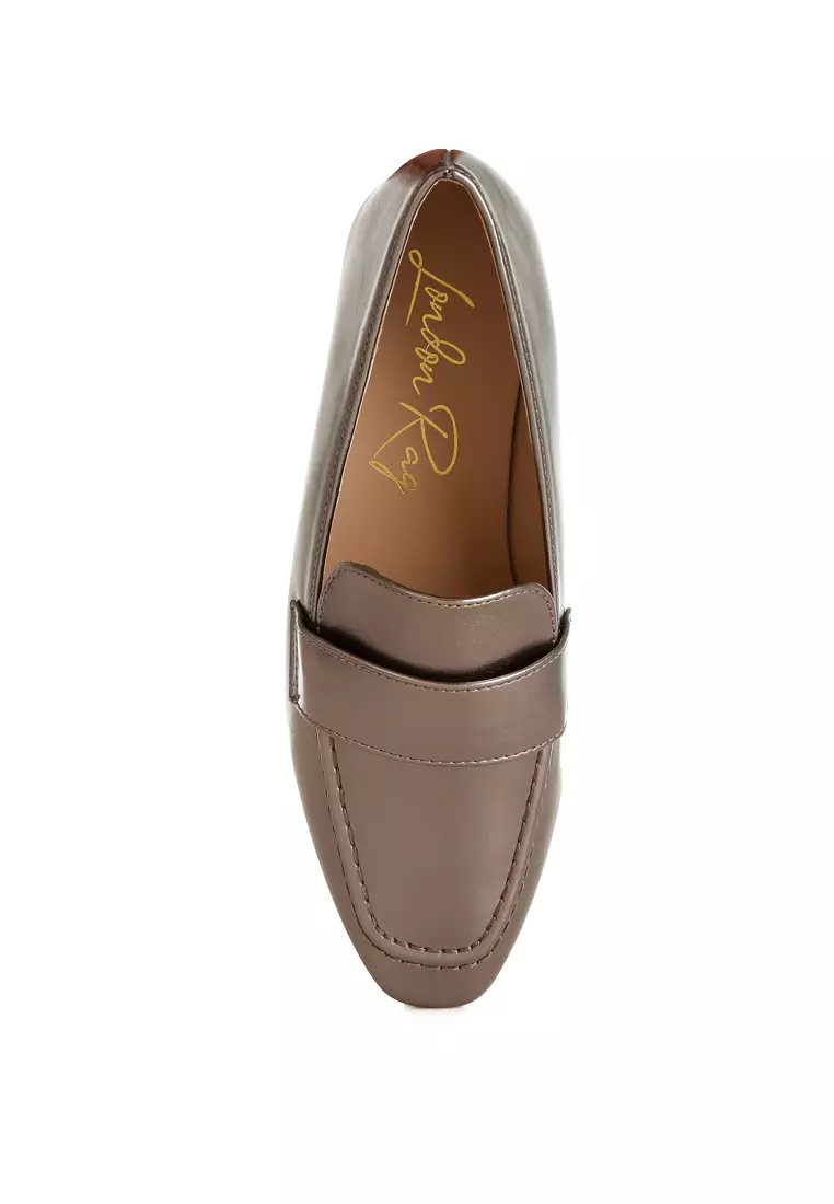 Flat Heel Loafers In Silver