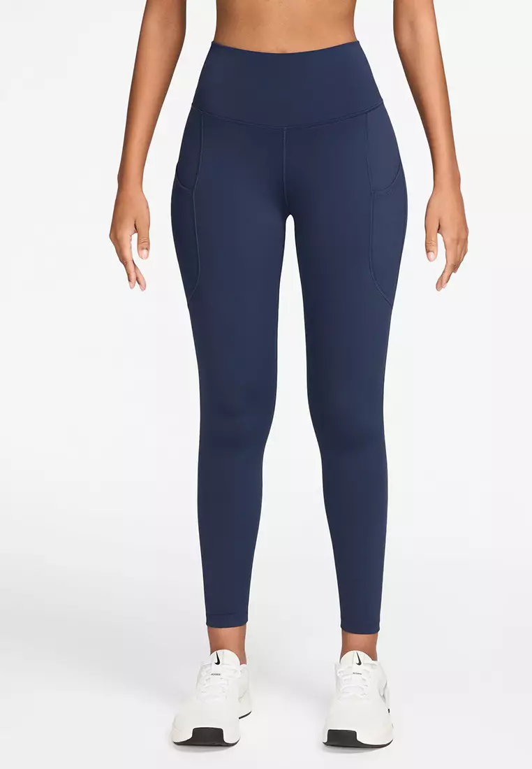 One Women's High-Panjang Pingganged 7/8 Leggings with Pockets