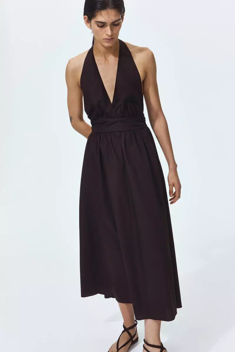Cotton halterneck dress