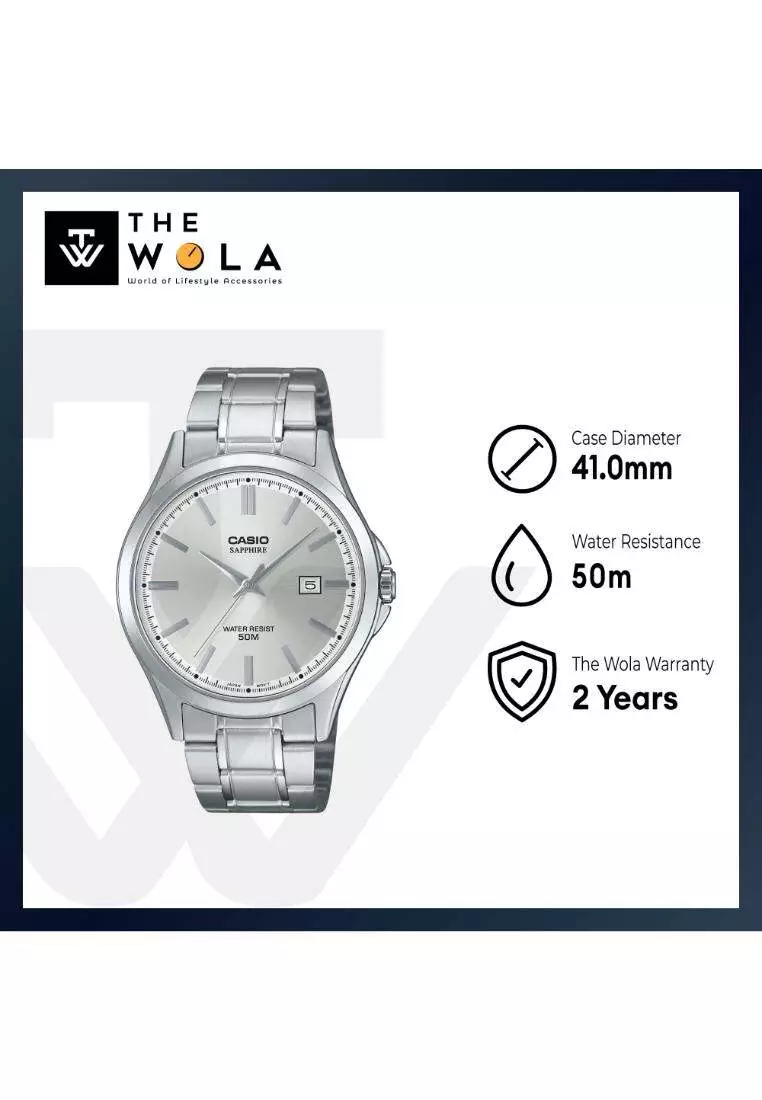 MTS-115D-7A Men Analog Watch with Silver Stainless Steel Band
