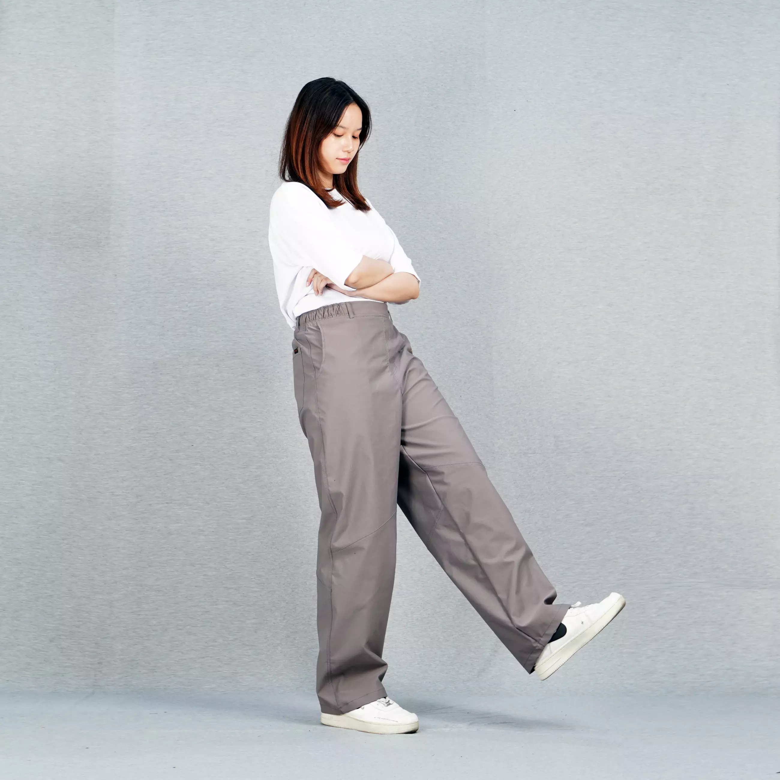 HIRO Celana Baggy Wanita Celana Loose Wanita Loose Pants Wanita Celana Panjang Baggy - ABU