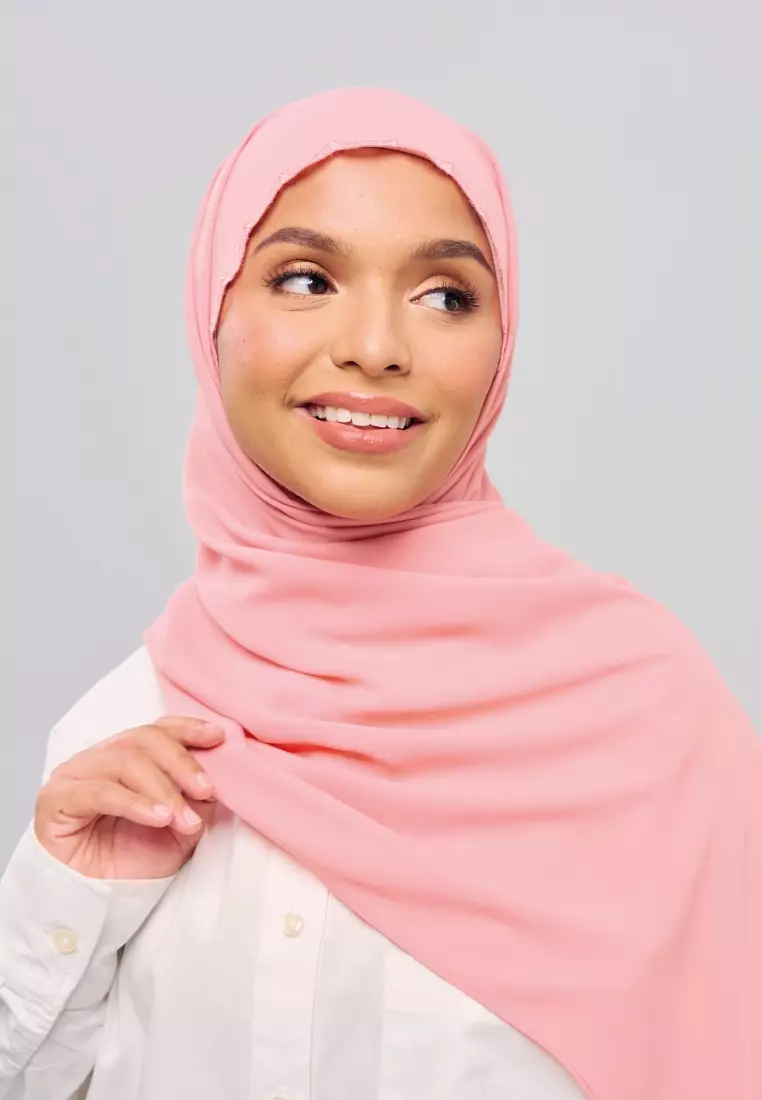 Sulam Kenanga Scarf in Kantan Pink
