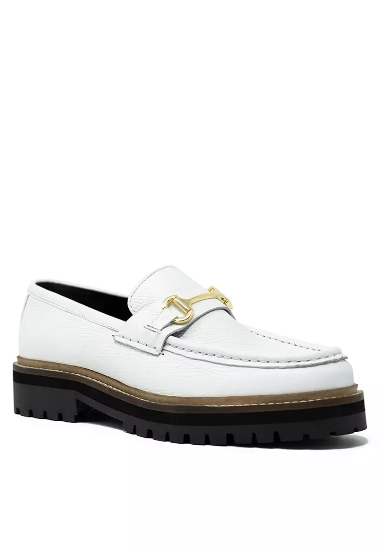 White gold loafers sale