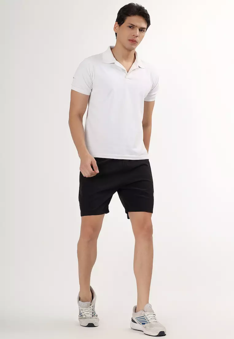 男士黑色运动短裤，带口袋，训练，健身，运动服