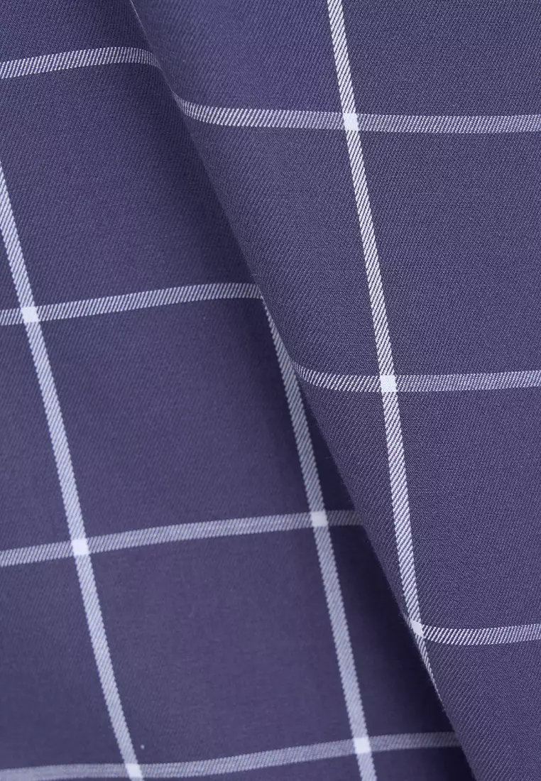 MANZONE - Kemeja Lengan Pendek Pria Olav Modern Fit - Grey Warna Grey