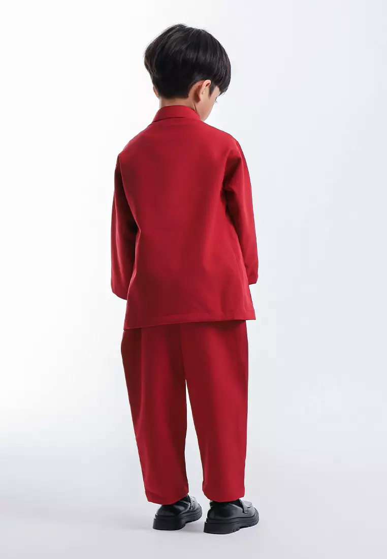 Alain Delon Baju Melayu Cekak Musang Budak - 19026501-75Red