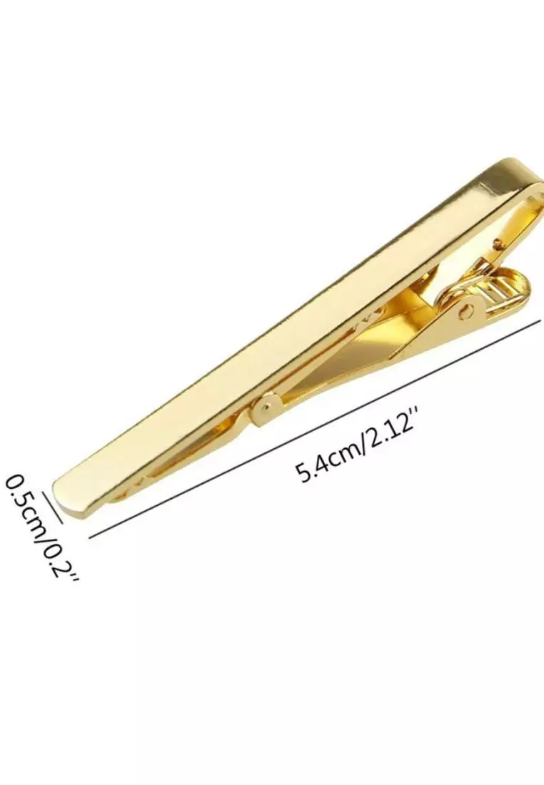 houseofcuff jepit dasi pin tie penjepit dasi polos warna gold emas