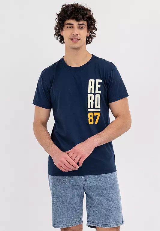 Men's Aeropostale Navy Blue A87 Hi-Den Tee
