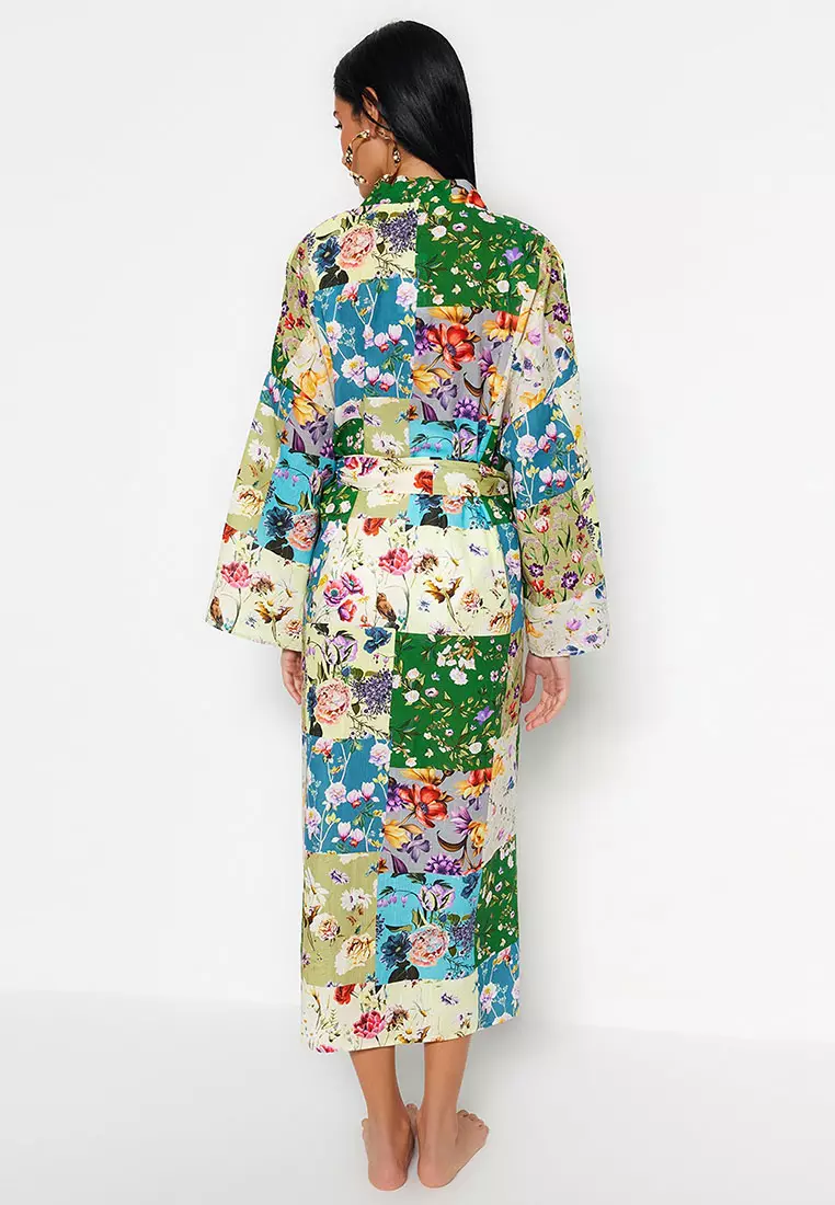 Maxi belted kimono best sale