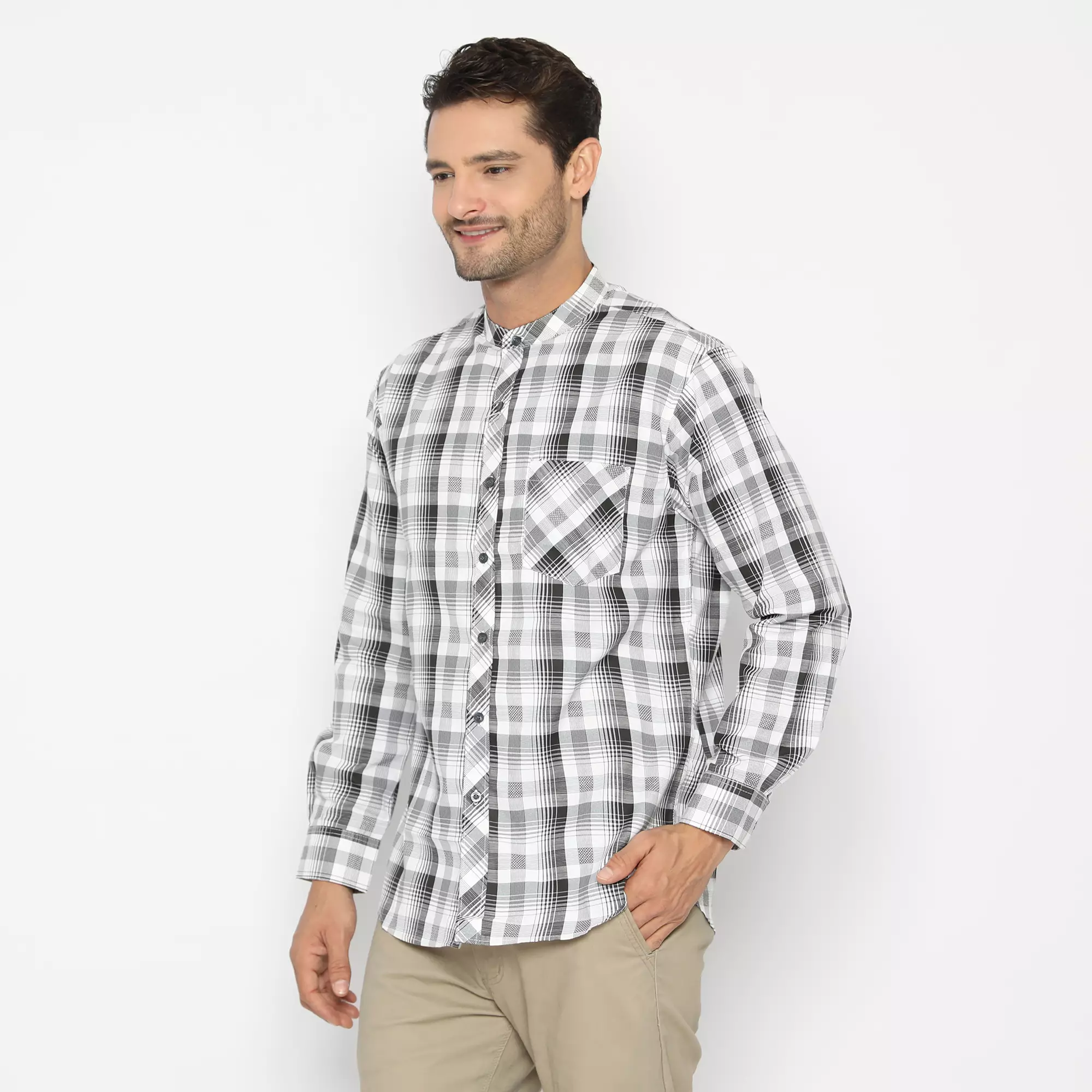 Platini Kemeja Shanghai Motif Kotak Lengan Panjang Katun 22003 Motif C