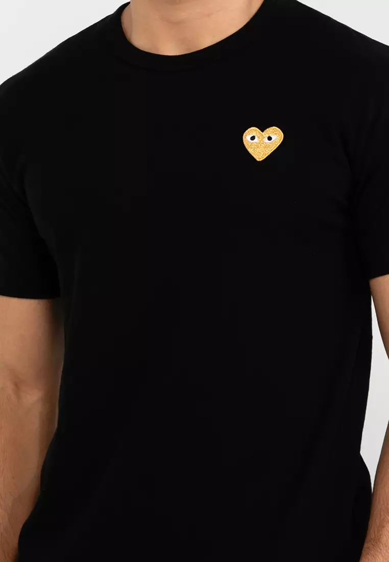 Cdg gold best sale heart shirt