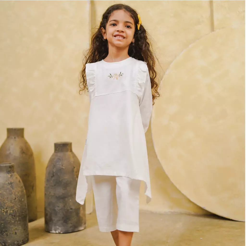 Mooi Setelan Anak Perempuan Shafa Tunik Set - Dusty Pink