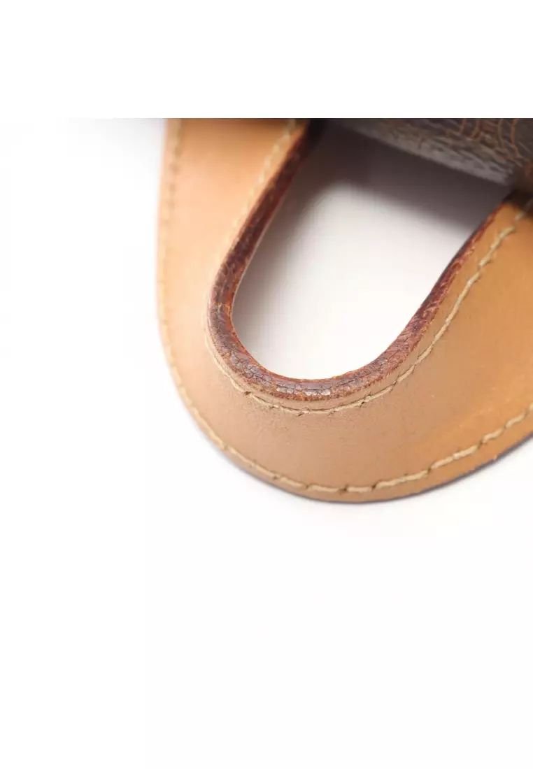 Pre-Loved Celine Macadam Backpack rucksack PVC leather Dark brown light brown