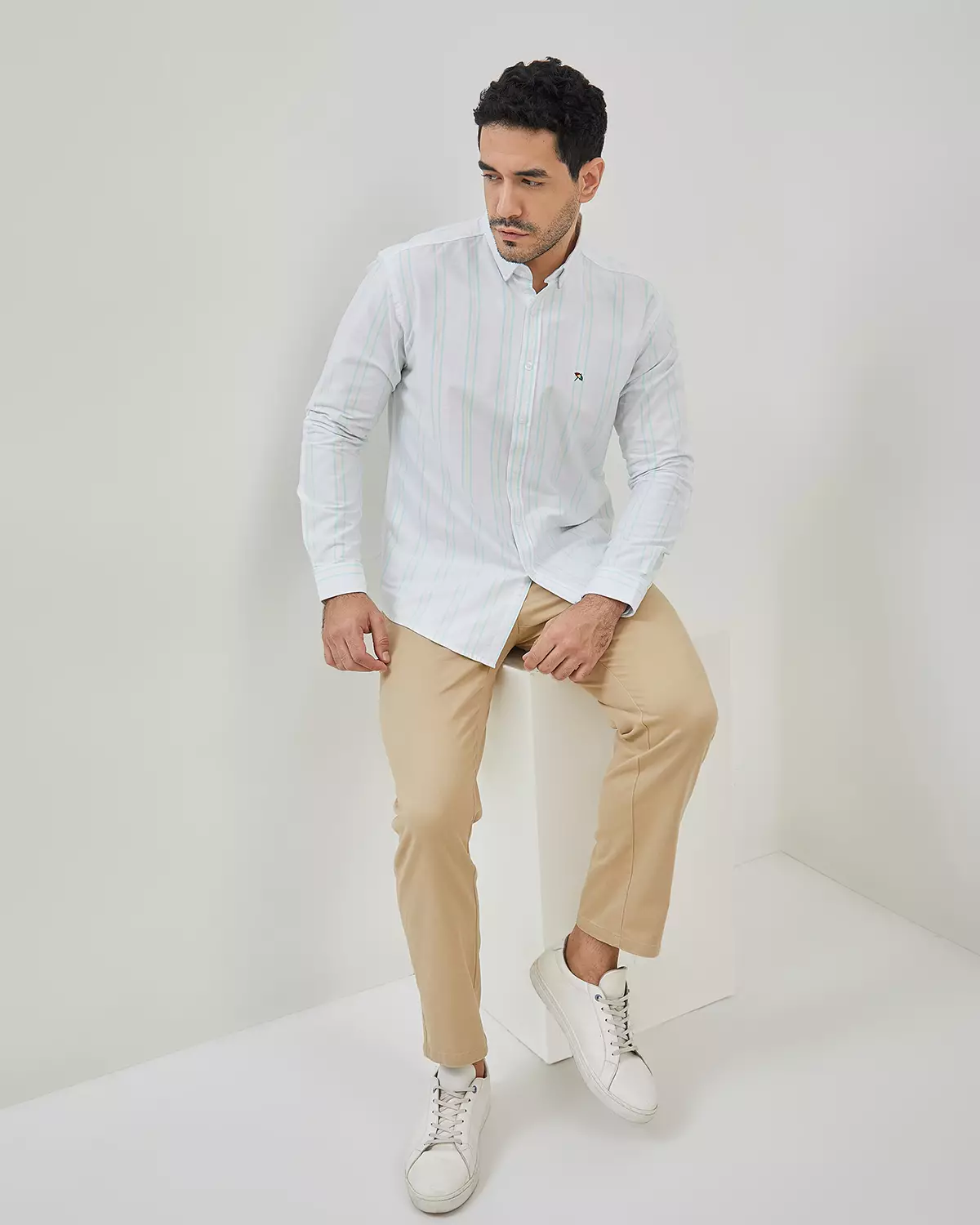 MEN'S WHITE LONG SLEEVE SHIRT