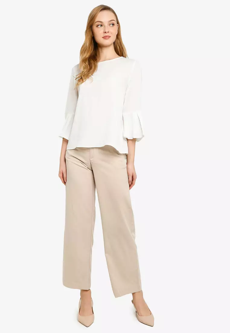 Buy Gene Martino Wide Ankle Pants 2024 Online ZALORA Singapore