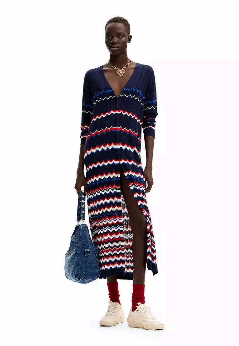 Desigual Woman Wave midi jacket.