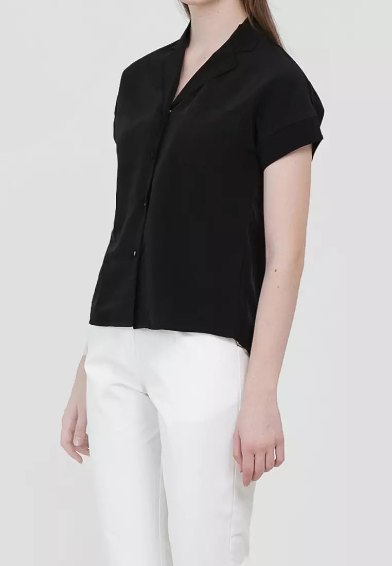 Myra Lapel Shirt in Black