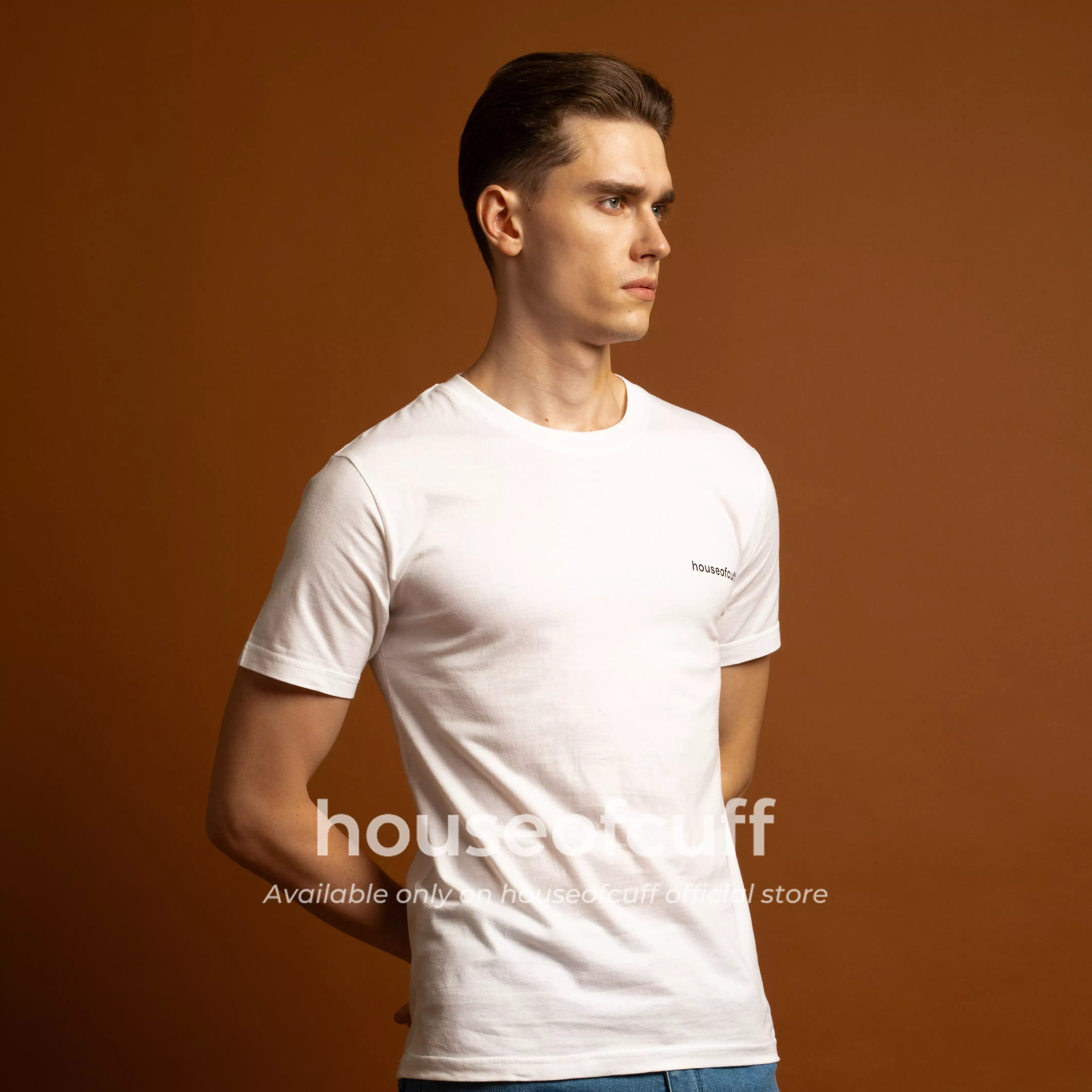 Houseofcuff Kaos Lengan Pendek Katun Kombed 30s Garuda Batik Putih