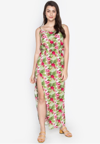 Shop Purple Shore Printed Long Dress Online On Zalora Philippines