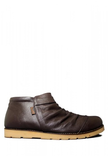 D-Island brown D-Island Shoes Slip On Zipper Wrinkle Boots Genuine Leather 18B01SH84D4A40GS_1
