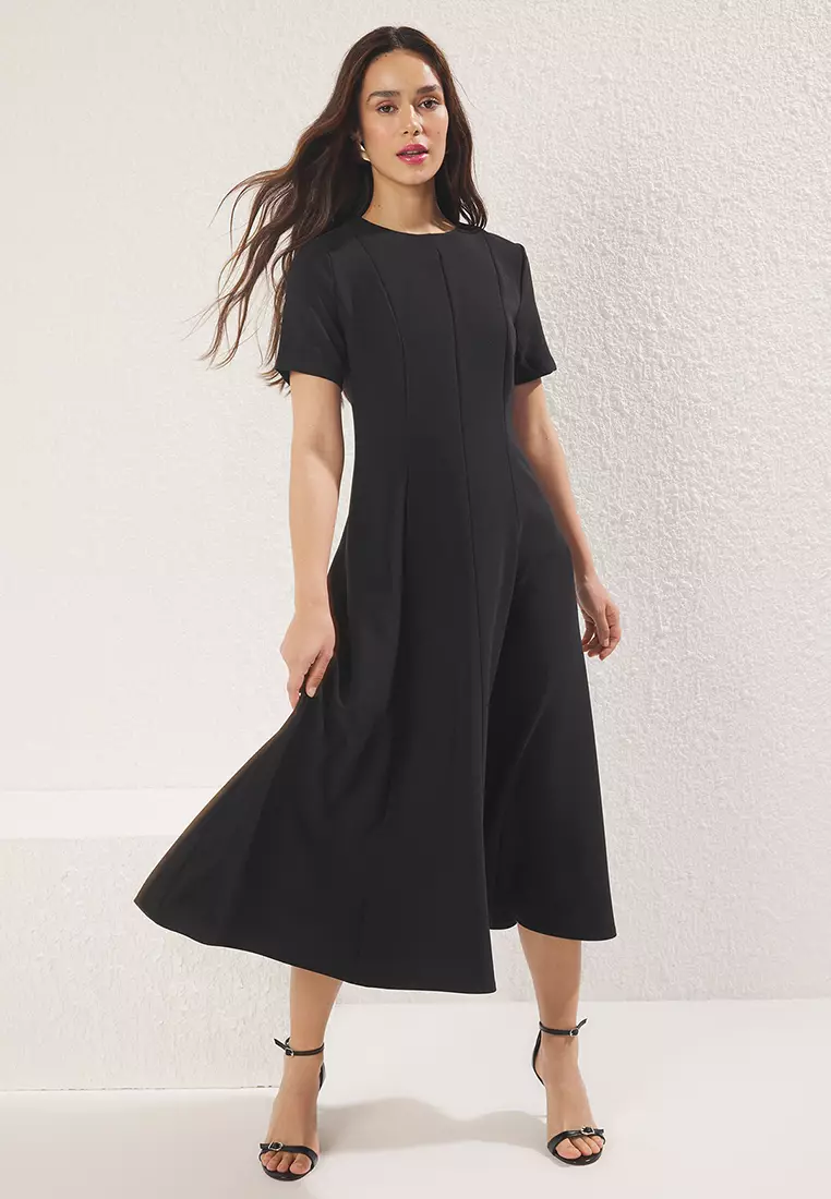 princess polly baby blue dress Maxi dress with open shoulders and metallic chest detail :: LICHI main image 0