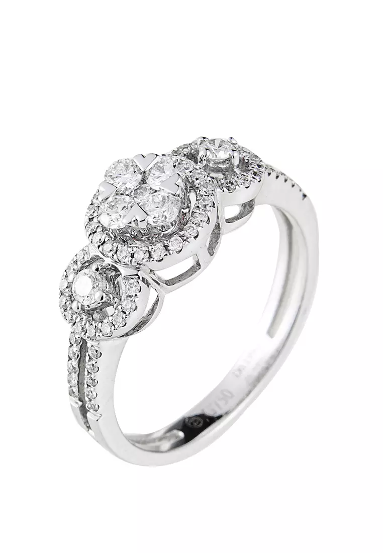 LITZ 18K White Gold Diamond Ring DR2444
