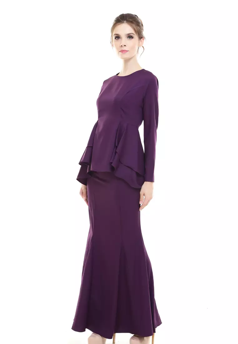 Lora Peplum in Dark Purple