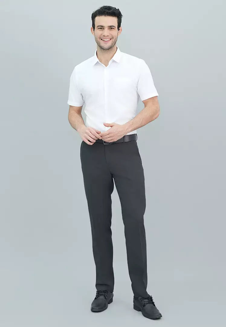 Johnwin - Kemeja Formal - Motif Polos - Lengan pendek - Slim Fit - Putih - FSH.650.L392.985.C-S/S
