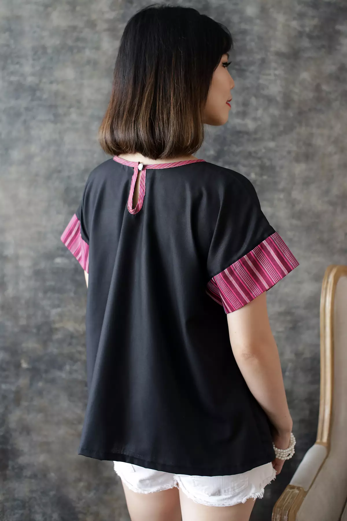 Cempaka Encim Lurik Black Pink Batik