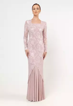 chinese dress ladies Lace Sheath Muslim Wedding Dress with Long Cape – loveangeldress main image 1