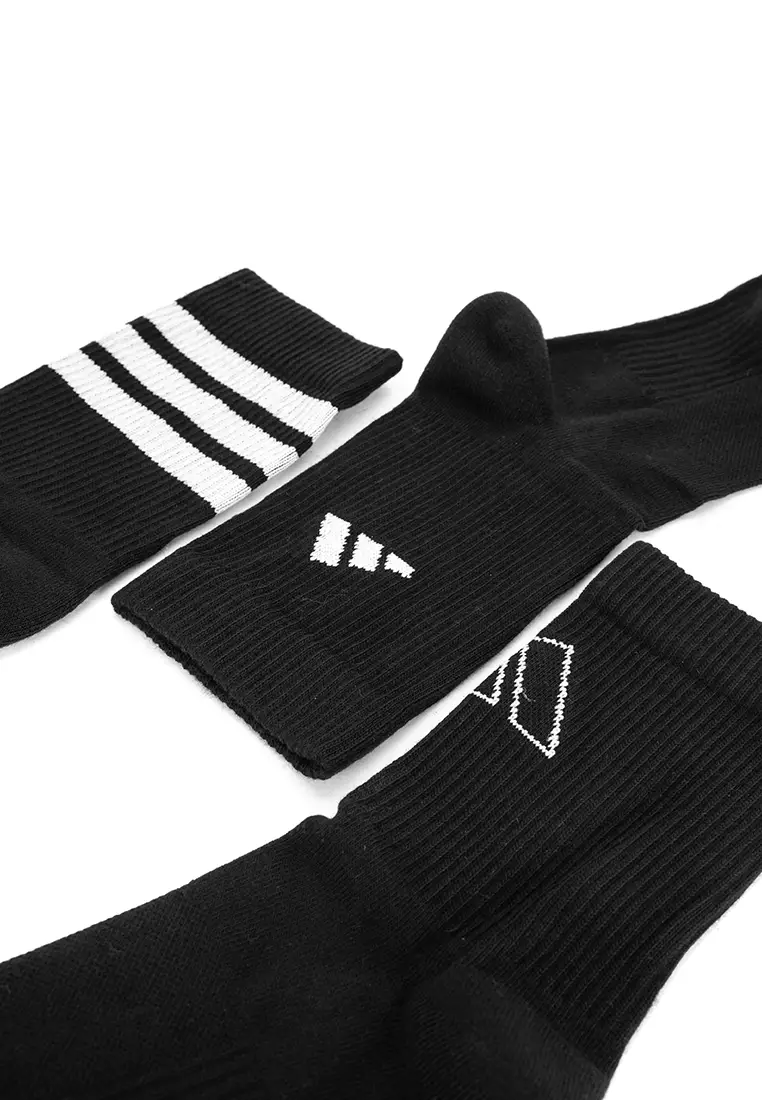 Lifestyle Logo Socks 3 Pairs Unisex Black JI6315