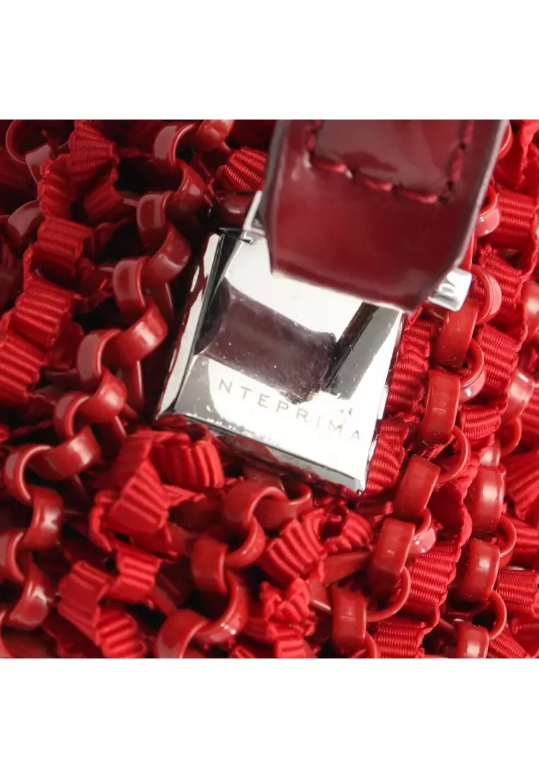 Pre-Loved Anteprima wire bag Handbag PVC fabric Patent leather Red 2WAY