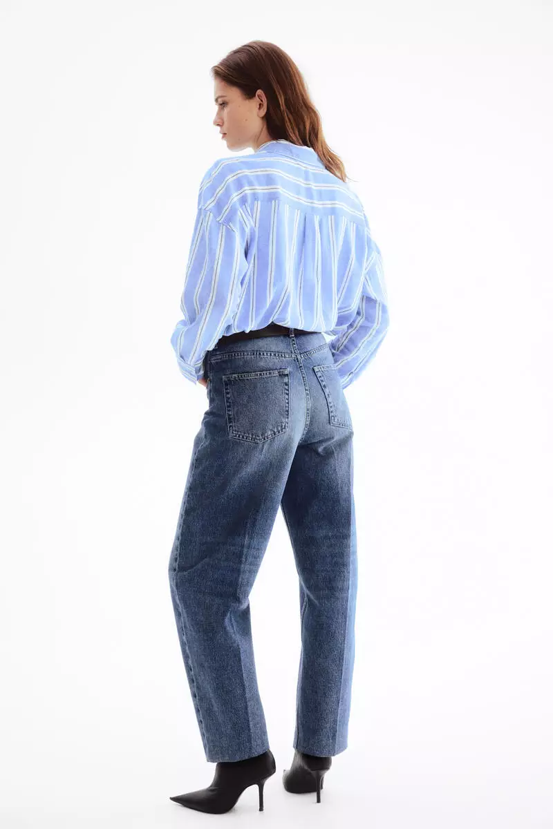 Oversized linen-blend shirt