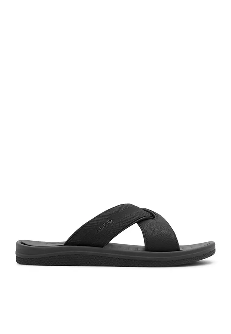 Aldo black outlet flip flops