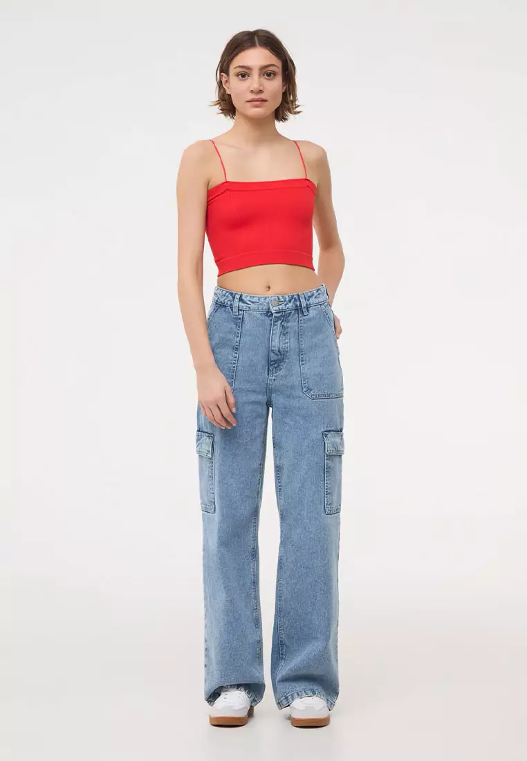 Thin Strap Bandeau Crop Top for Women
